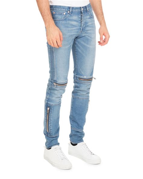 givenchy biker jeans|Givenchy Biker Denim Skinny Jeans with Zippers, Blue .